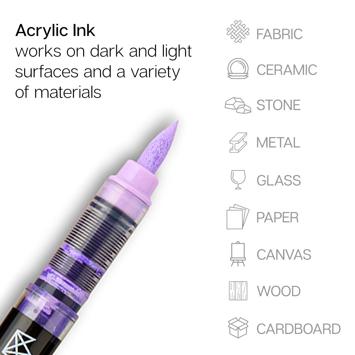 Acrylic Brush Tip Pens 12 Pastel Colors