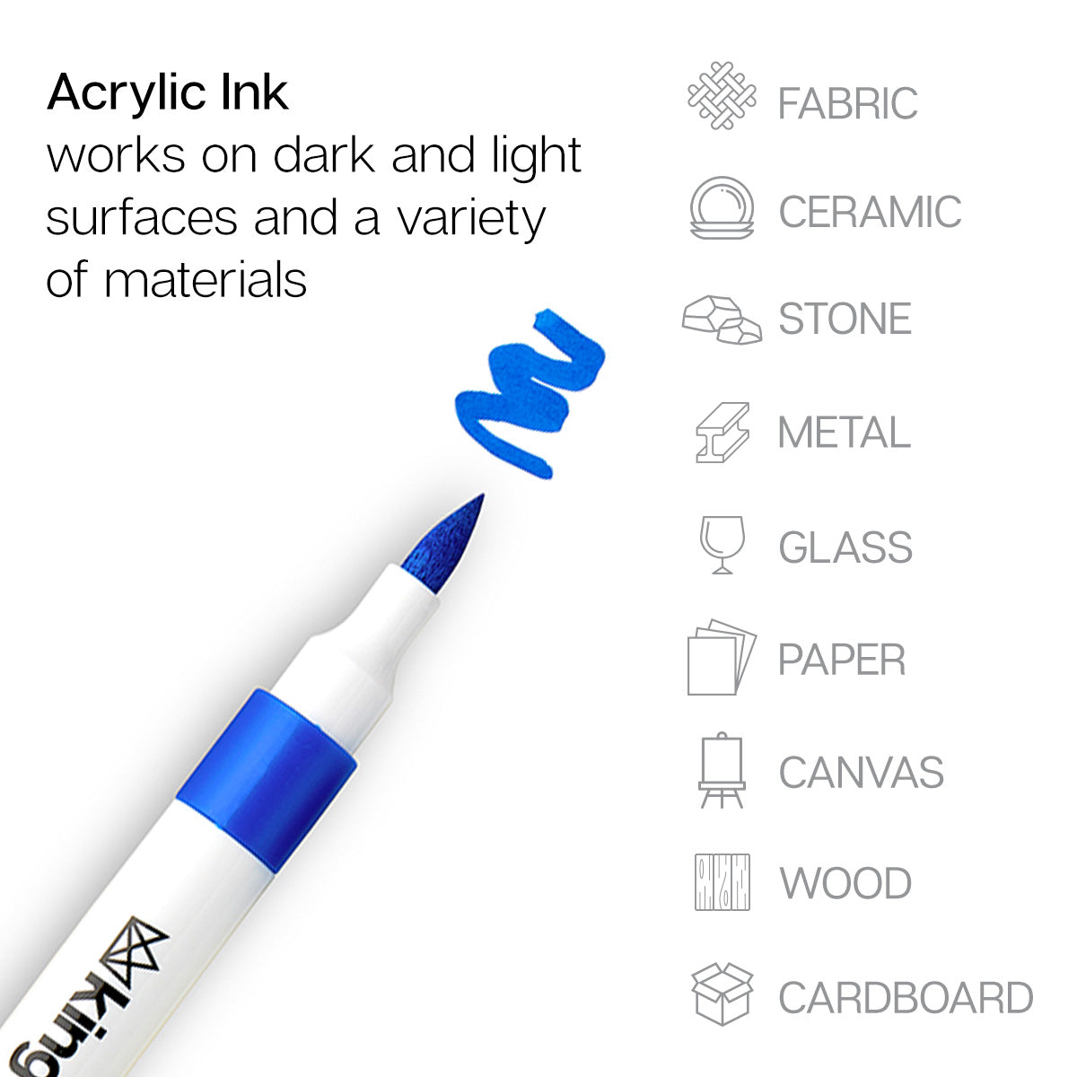 Acrylic Brush Tip Markers 24 Colors