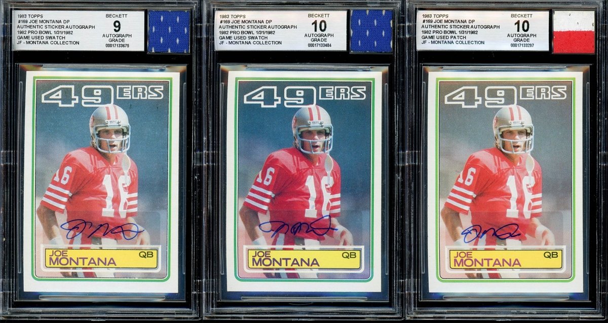 “Montana Collection" – BGS/BAS Graded Cards & Autographs of Joe Montana – (1) Card Per Box