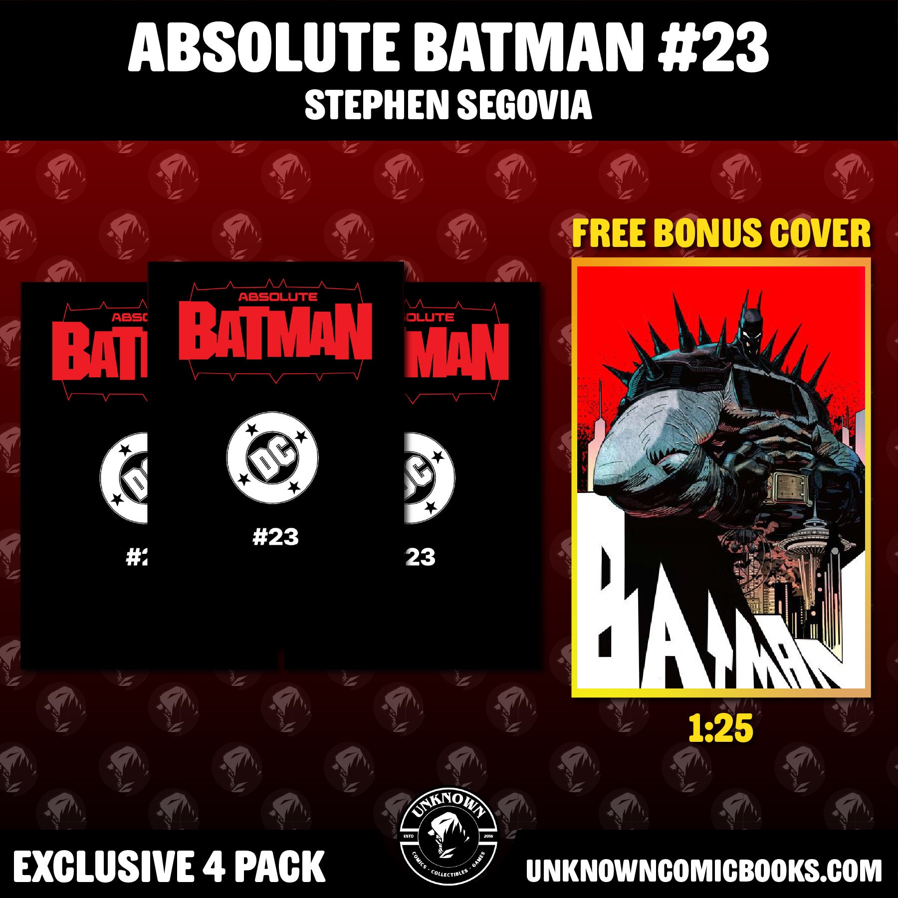 [4 PACK] ABSOLUTE BATMAN #23 STEPHEN SEGOVIA EXCLUSIVE VAR (08/12/2026)