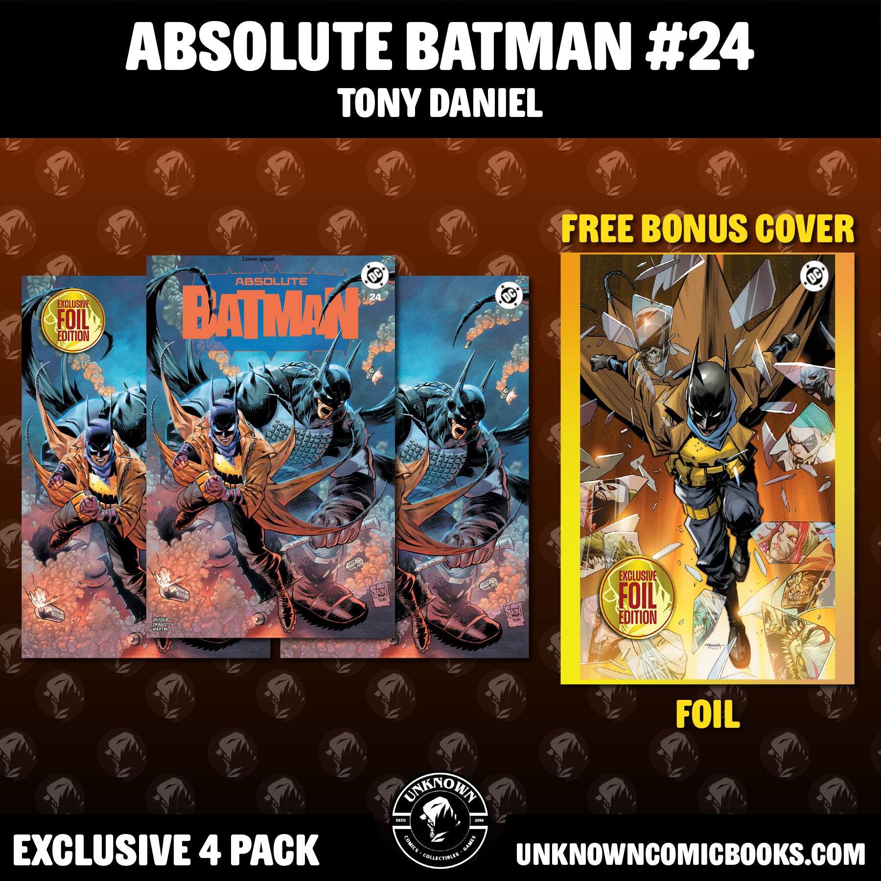 [4 PACK] ABSOLUTE BATMAN #24 TONY DANIEL EXCLUSIVE VAR (09/23/2026)
