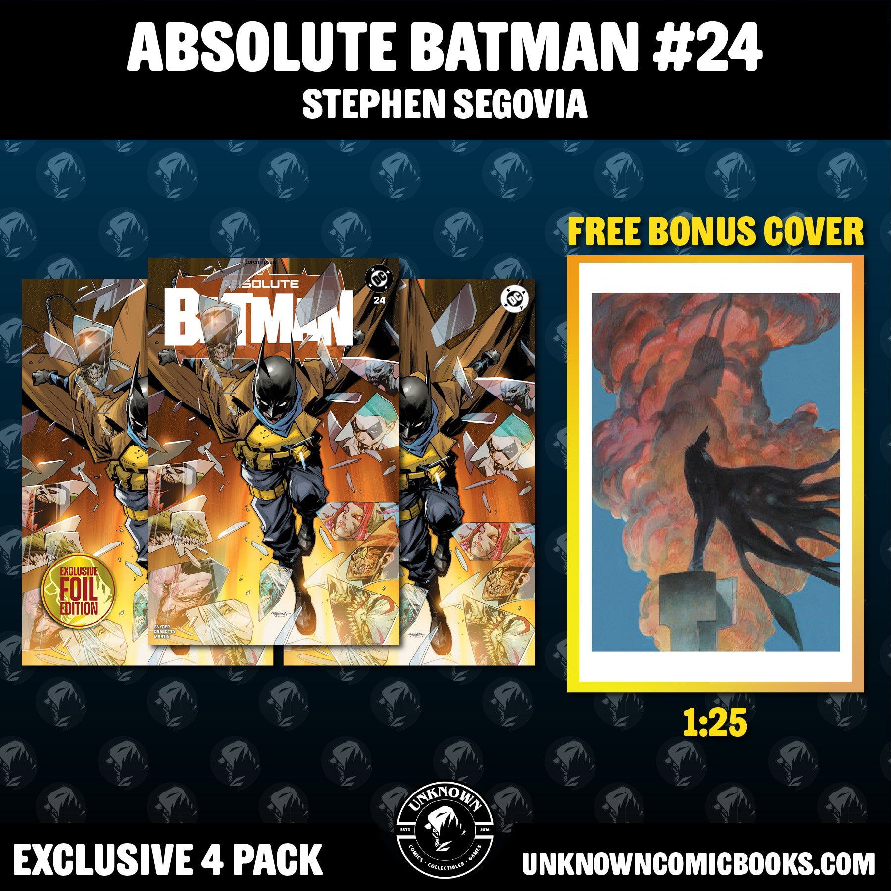 [19 PACK] ABSOLUTE BATMAN #24 & ABSOLUTE CASSANDRA CAIN #1 UNKNOWN COMICS EXCLUSIVE VARIANTS (09/23/2026)