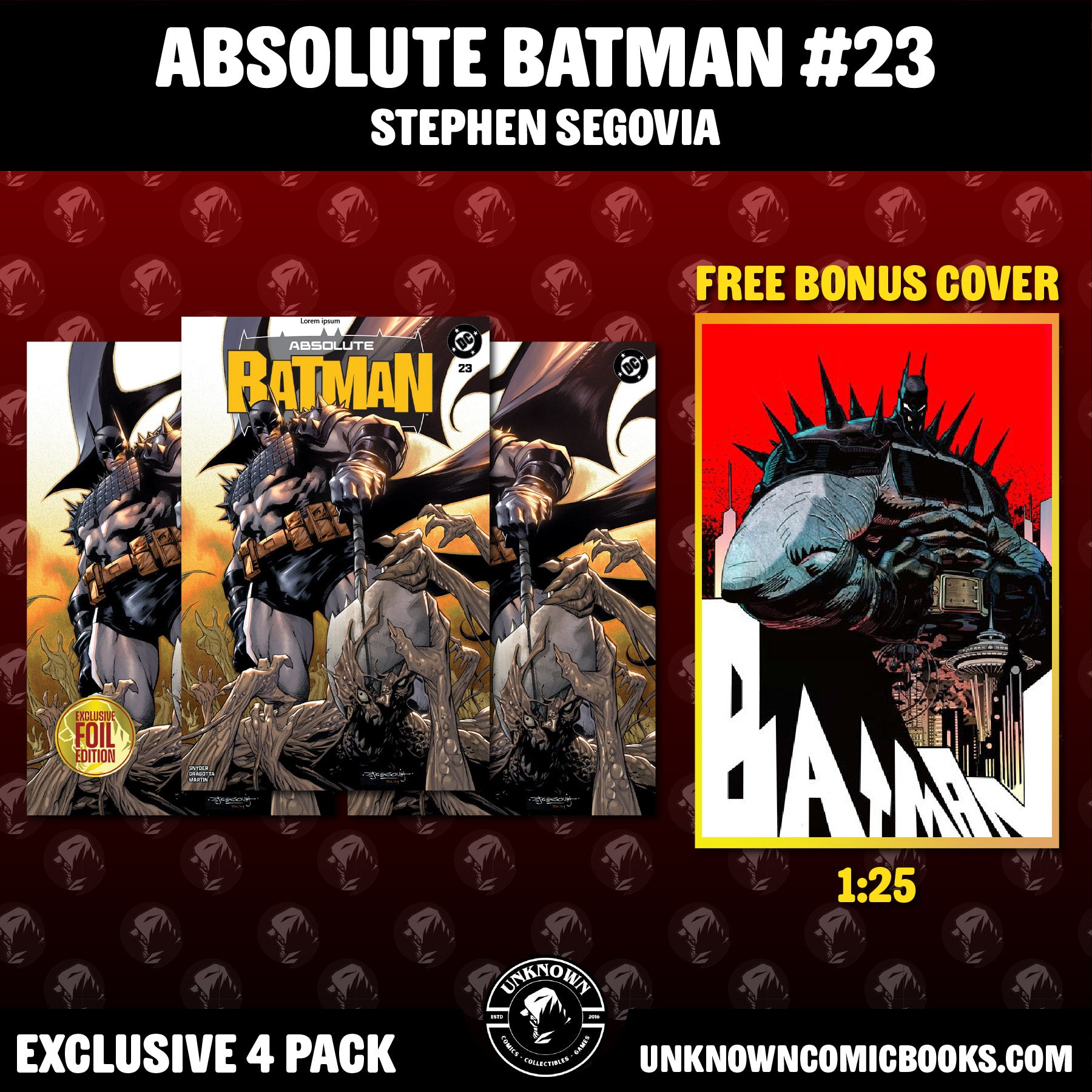 [4 PACK] ABSOLUTE BATMAN #23 STEPHEN SEGOVIA EXCLUSIVE VAR (08/12/2026)
