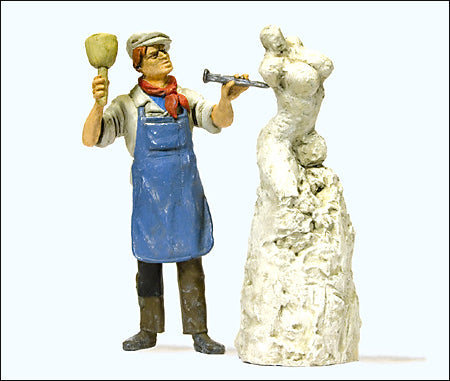 Preiser 44901 G Scale Working People -- Sculptor Working on Sculpture