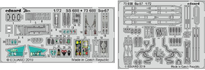 Eduard 73688 1/72 Aircraft- Su57 for ZVE (Painted)