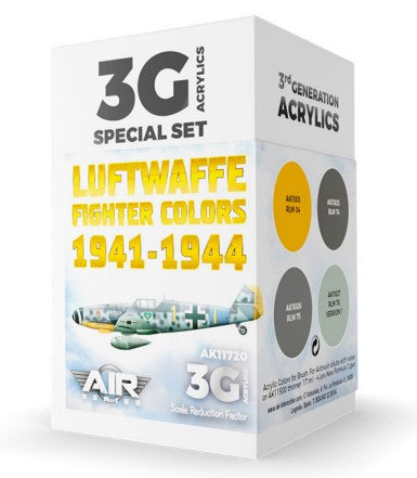 AK Interactive 11720 Air Series: Luftwaffe Fighter 1941-44 3G Acrylic Paint Set