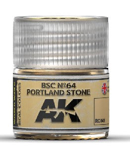 AK Interactive RC41 Real Colors: BSC Nº64 Portland Stone Acrylic Lacquer Paint 10ml Bottle