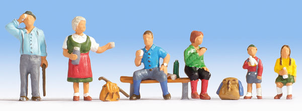 Noch 15872 HO Scale Hikers -- Set #1 pkg(6)