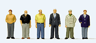 Preiser 10634 HO Scale Standing Men -- pkg(6)