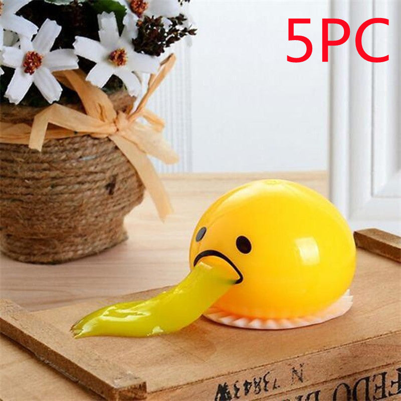 Funny Vomiting Egg Yolk Toy – Stress Relief Squishy Prank Gift