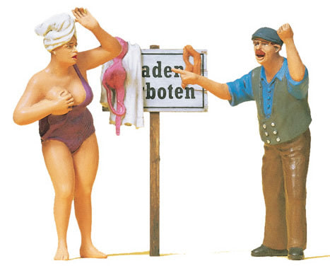 Preiser 45128 G Scale Pedestrians -- No Swimming