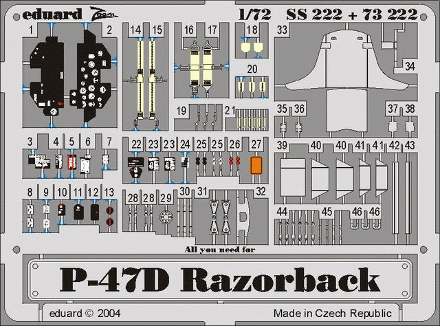 Eduard 73222 1/72 Aircraft- P47D Razorback for TAM (Painted)