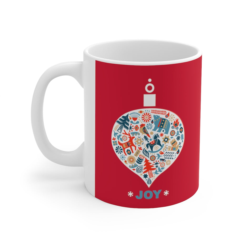 Holiday Ornament with Joy Ceramic Mug 11oz