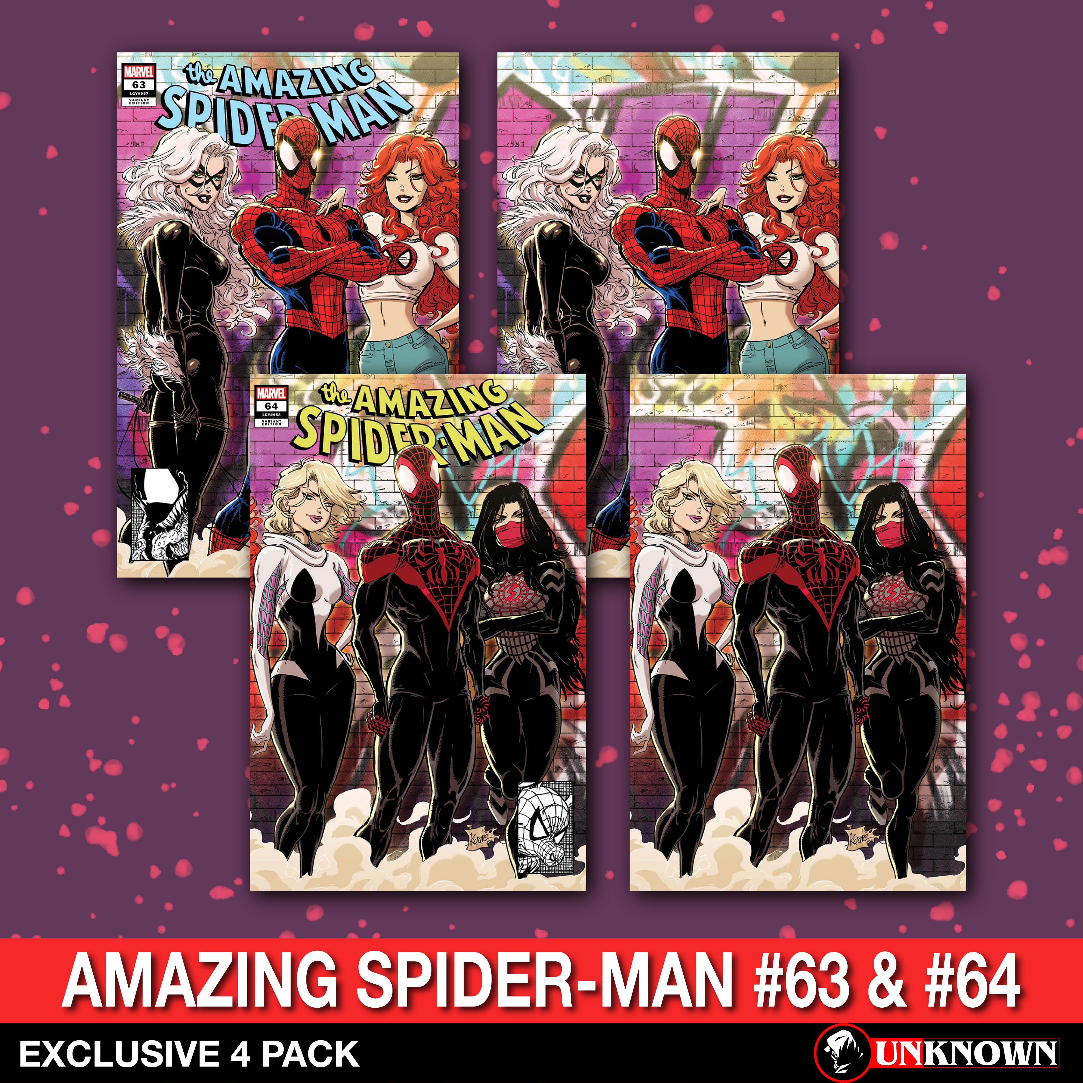 4 Pack] Amazing Spider-Man #63-#64 Unknown Comics Kaare Andrews Conne