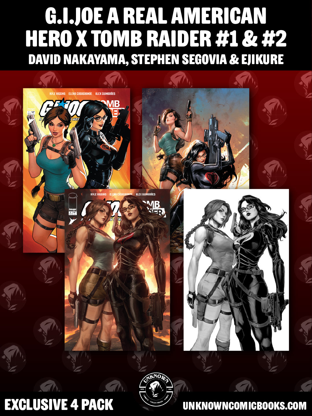 [4 PACK] G.I.JOE A REAL AMERICAN HERO X TOMB RAIDER #1 & #2 EXCLUSIVE VAR (11/04/2026)