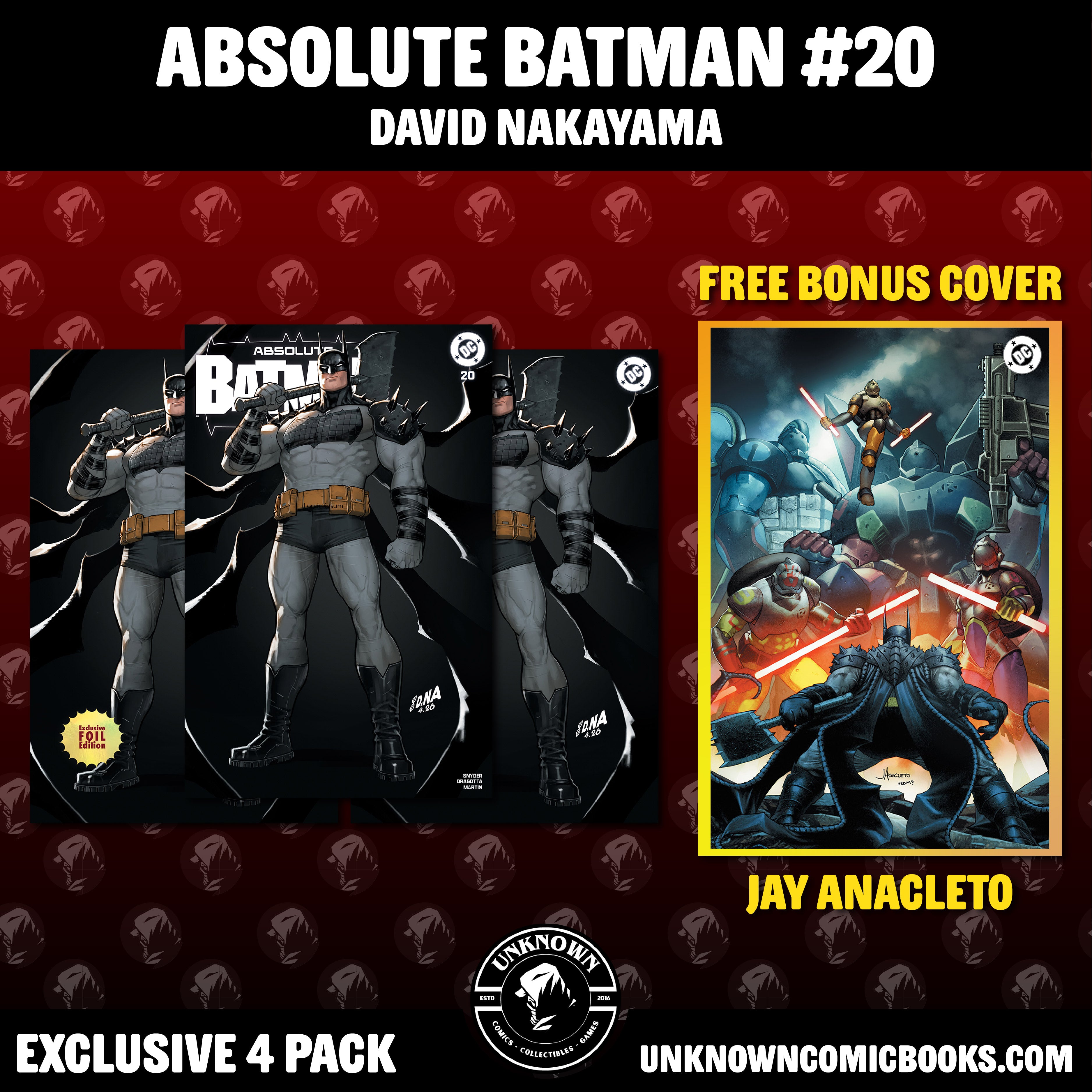 [4 PACK] ABSOLUTE BATMAN #20 DAVID NAKAYAMA EXCLUSIVE VAR (05/13/2026)