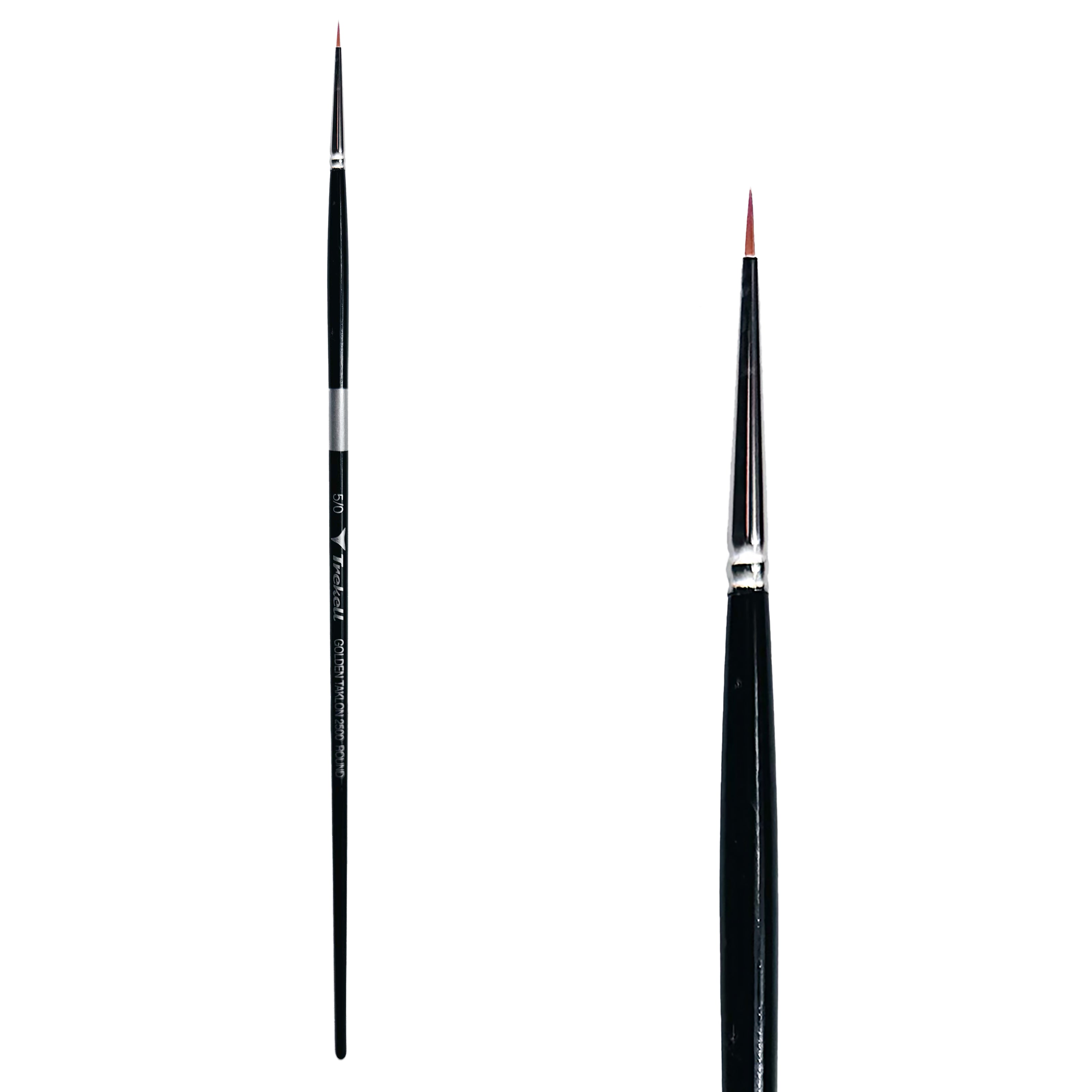 Trekell Golden Taklon Long Handle Artist Brush -  Size #5/0 Round