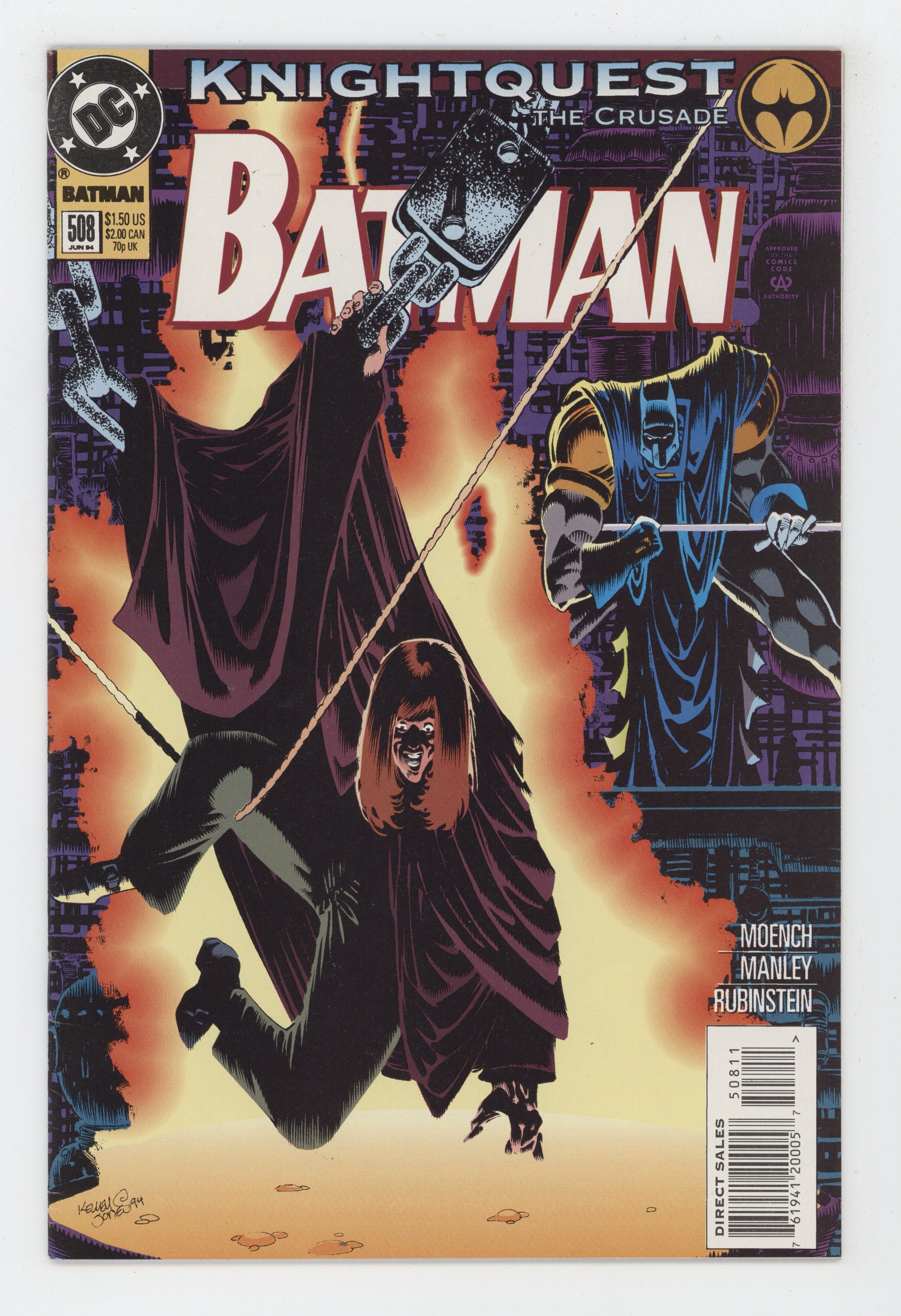 Batman 508 DC 1994 Kelley Jones Dough Moench Knightquest Crusade 24