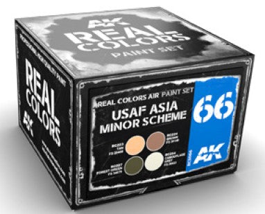 AK Interactive RCS66 Real Colors: USAF Asia Minor Scheme Acrylic Lacquer Paint Set (4) 10ml Bottles