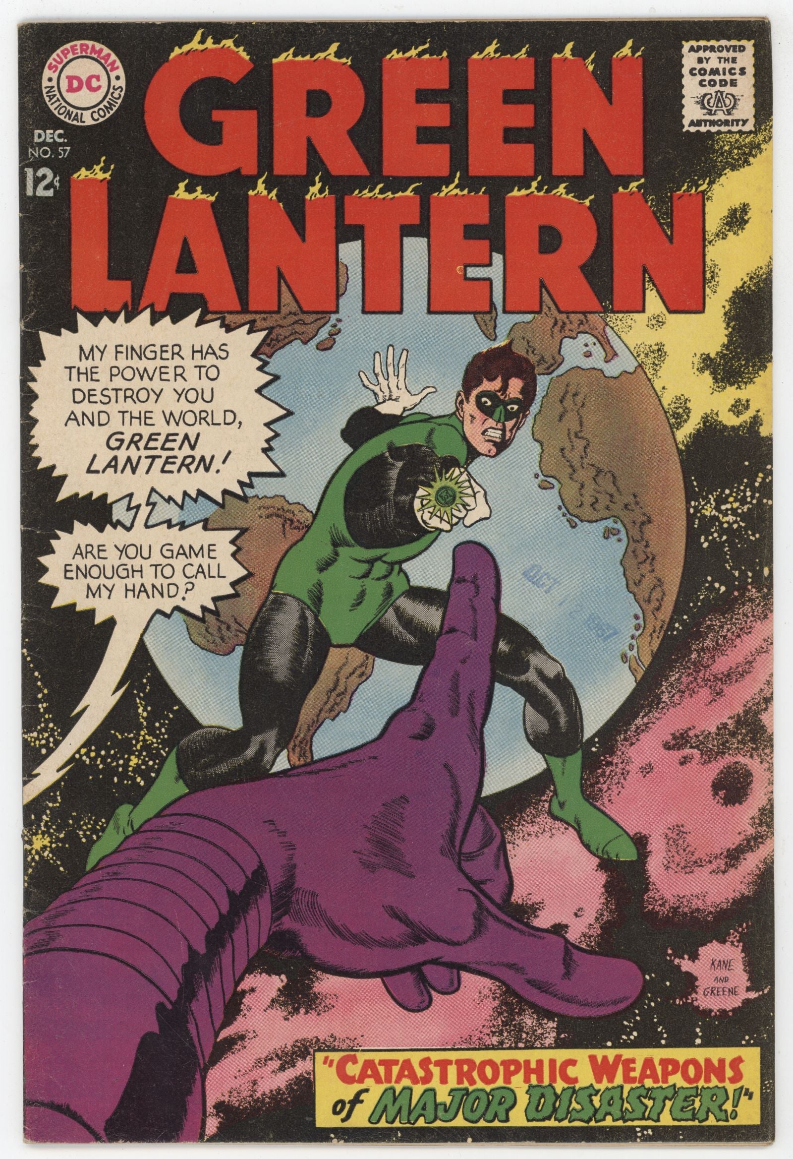 Green Lantern 57 DC 1967 FN VF Gil Kane Gardner Fox