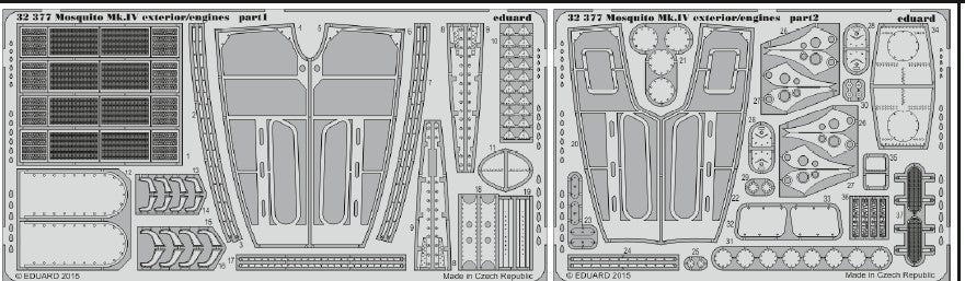 Eduard 32377 1/32 Aircraft- Mosquito Mk IV Exterior/Engines for HKM