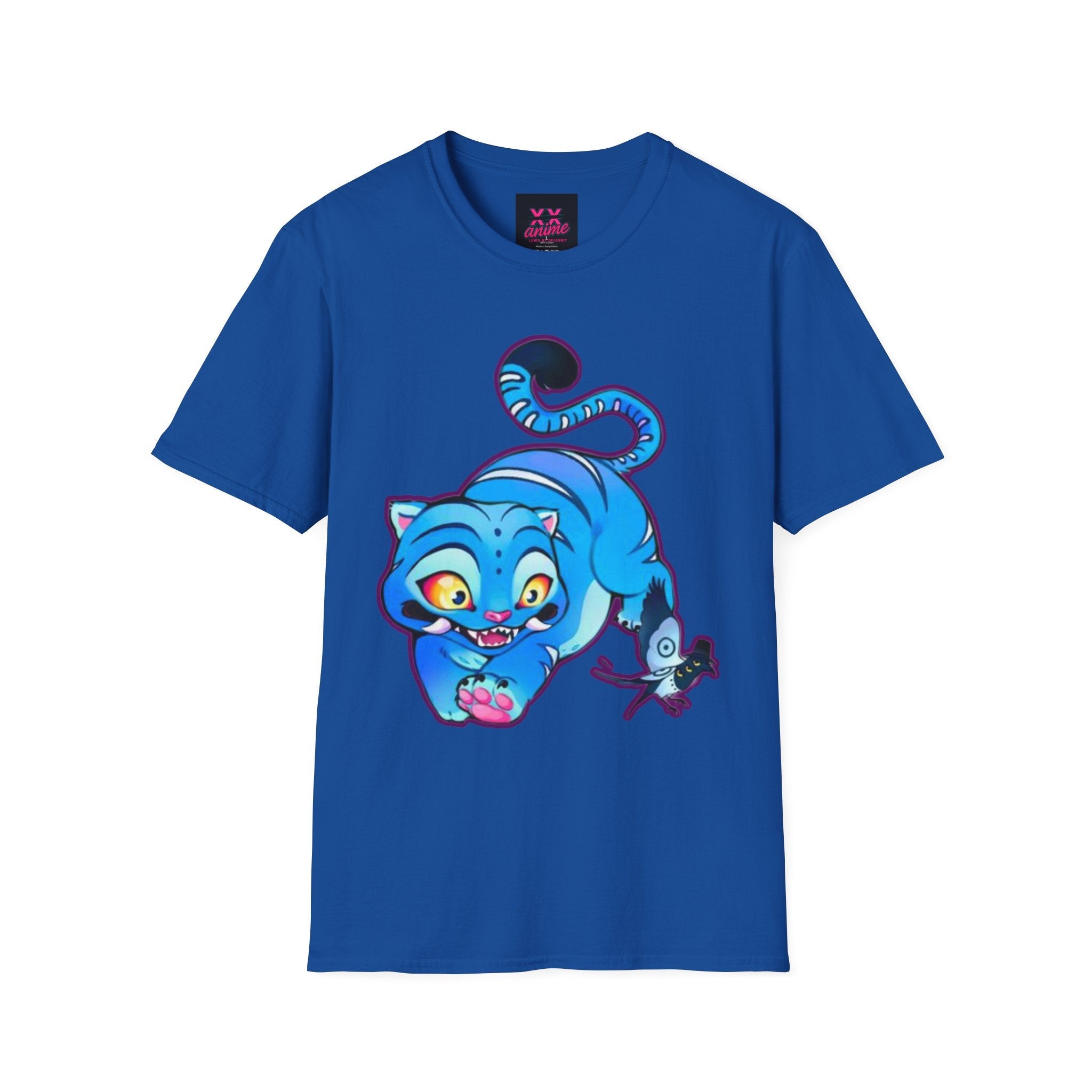 Playful Anime idol tiger Unisex T-Shirt, Cute Cat Design, Gift for Anime Lovers, Casual Wear, Summer Outfit, Unique Graphic Tee