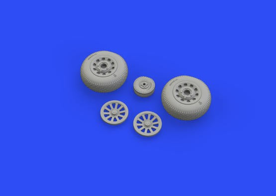 Eduard 648513 1/48 Aircraft- P51D Wheels w/Pointed Cross Tread Tire for EDU (Mas