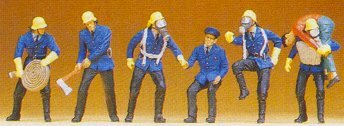 Preiser 14206 HO Scale Firemen -- Set #7 pkg(6)