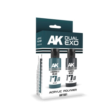 AK Interactive 1561 Dual Exo: Graphite Blue & Lunar Blue Acrylic Paint Set 60ml