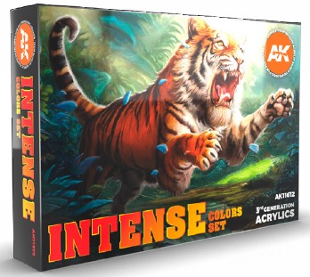 AK Interactive 11612 Intense 3G Acrylic Paint Set (6 Colors) 17ml Bottles