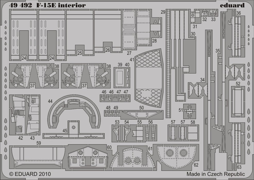 Eduard 49492 1/48 Aircraft- F15E Interior for ACY (Painted Self Adhesive)