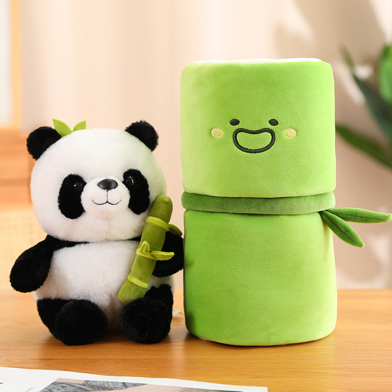Plush Panda – Soft Bamboo Tube Animal Doll