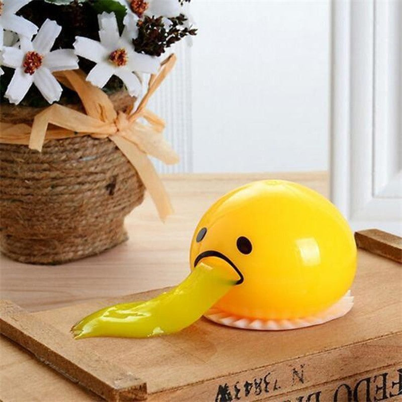 Funny Vomiting Egg Yolk Toy – Stress Relief Squishy Prank Gift