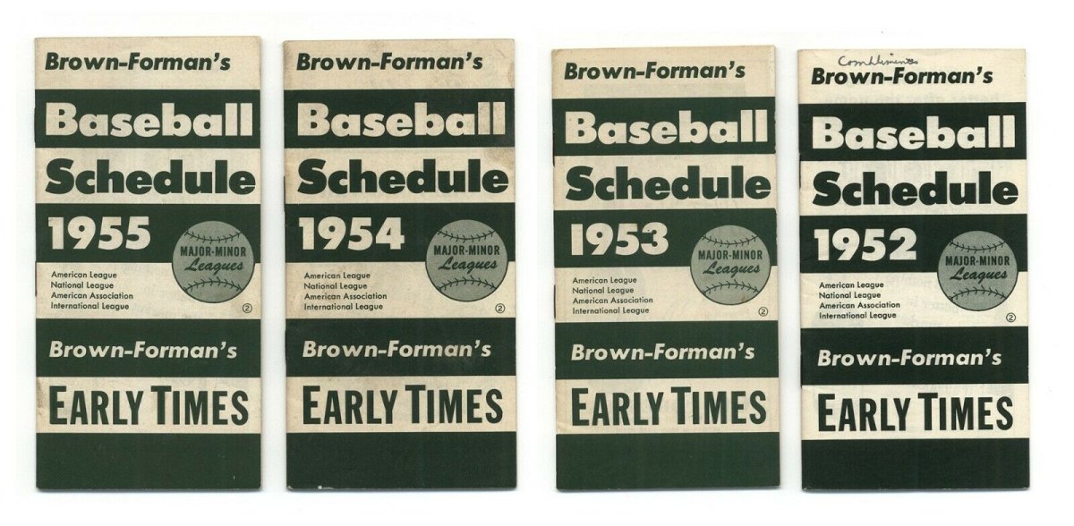 Lot of 4 Brown Formans  Baseball Schedule 1952 1953 1954 1955 Early Times