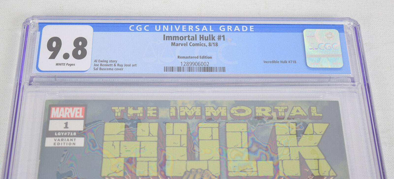 Immortal Hulk 1 Marvel 2018 CGC 9.8 1:500 Sal Buscema Remastered Variant