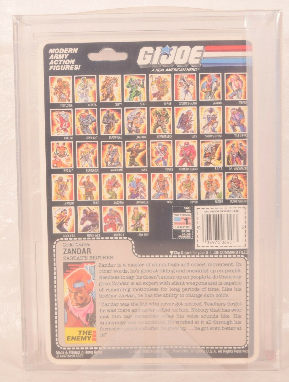 GI Joe ARAH Zandar Zartan Brother Action Figure Hasbro 1986 AFA 85