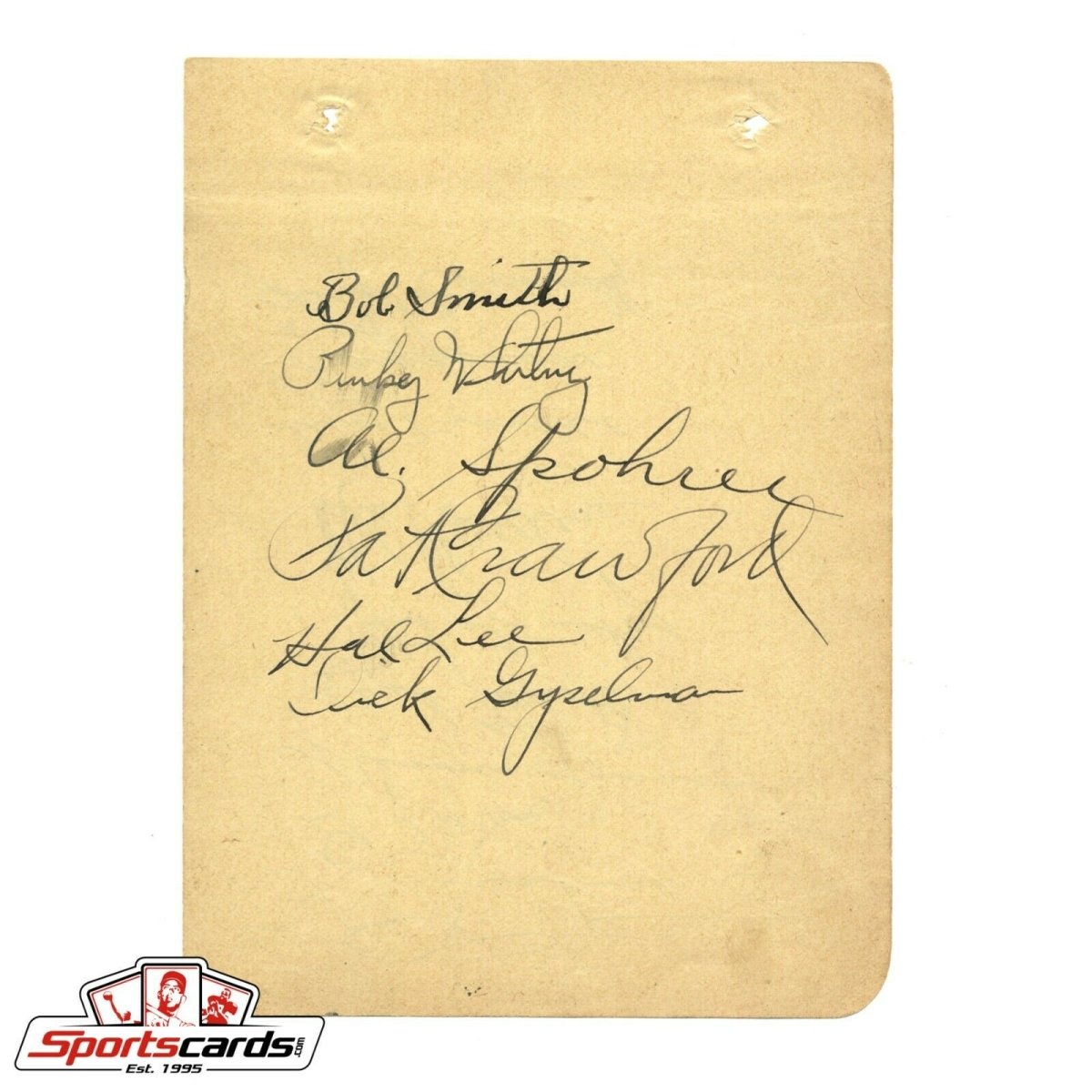 1930's Baseball Stars Signed Cut Album Page 15 Autographs Vintage