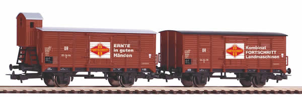Piko 58366 HO Scale 1/87 2-Car Set G02 Boxcars Fortschritt DR III