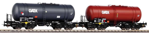 Piko 58384 HO Scale 1/87 2-Car Set Tank Cars 406R GATX PKP VI