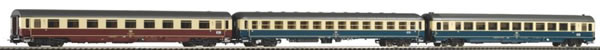 Piko 58387 HO Scale 1/87 3-Car Set IC Passenger Cars 2x 2nd Cl. & 1st Cl DB IV