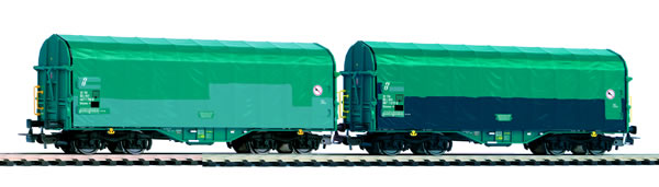 Piko 58397 HO Scale 1/87 2-Car Set Tarp Cars "Mercitalia" FS VI
