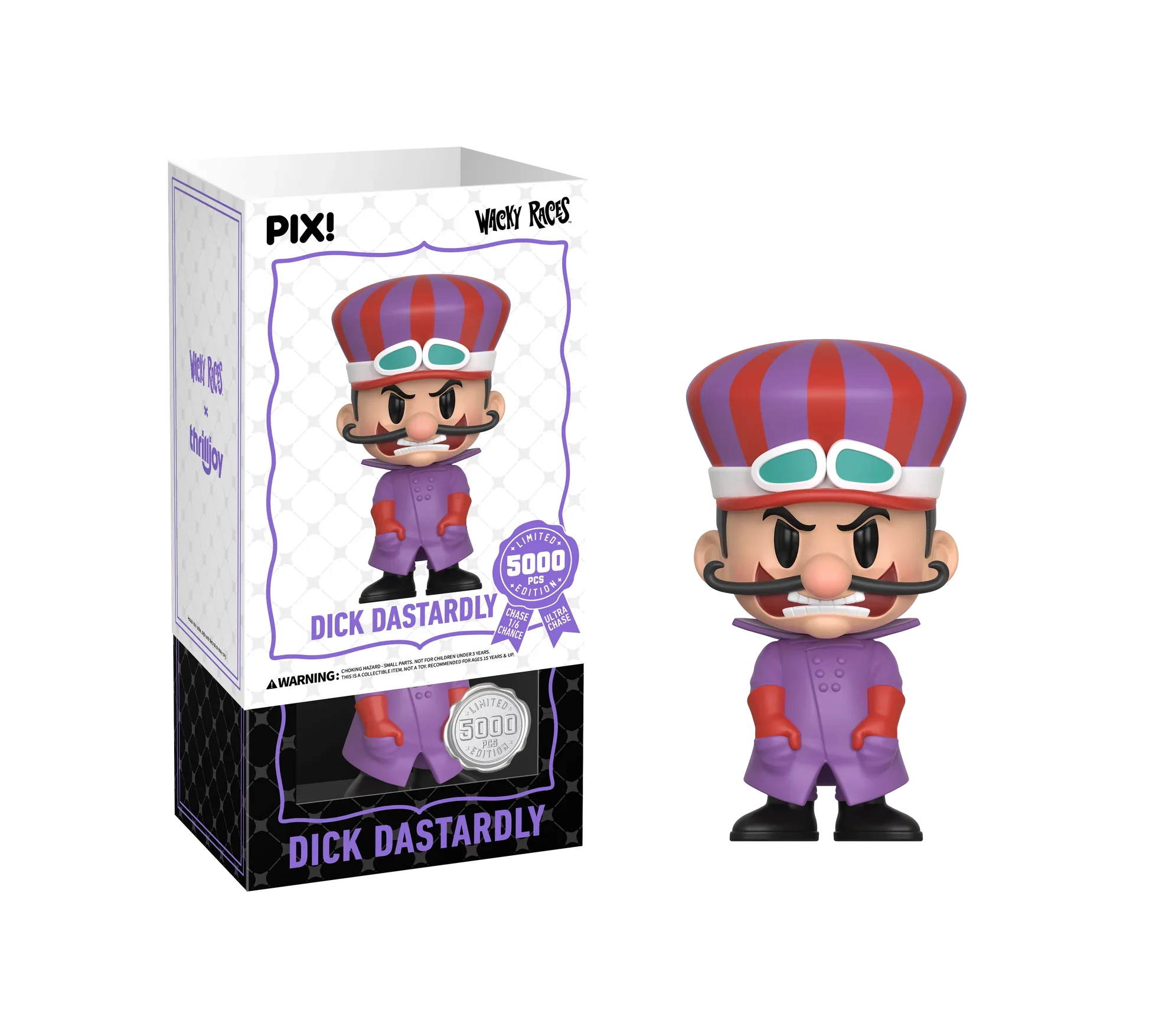 [Thrilljoy] Hanna-Barbera's Wacky Races - Dick Dastardly LE5000 PIX Vinyl Figure (1 in 6 Chance at Chase)