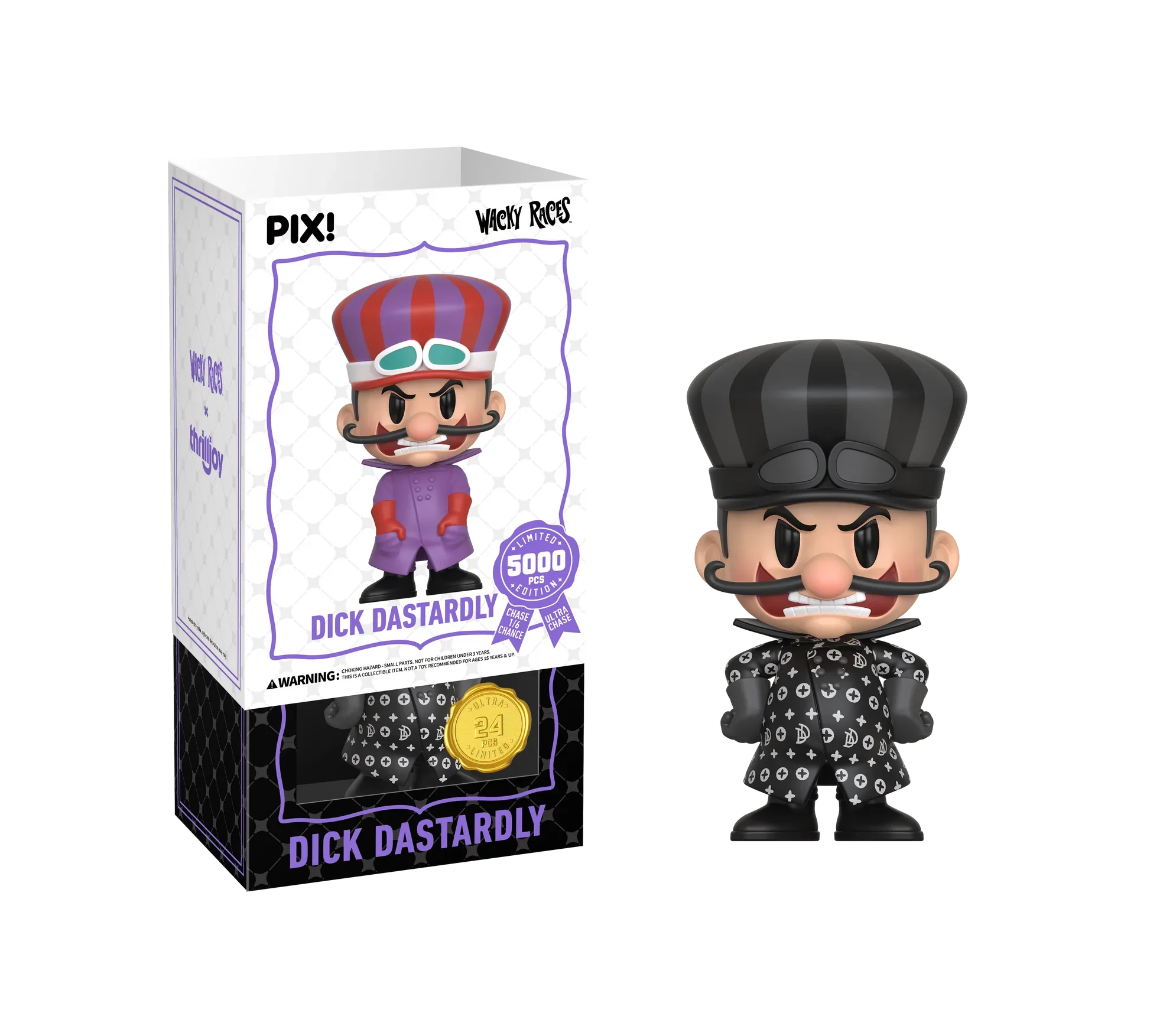 [Thrilljoy] Hanna-Barbera's Wacky Races - Dick Dastardly LE5000 PIX Vinyl Figure (1 in 6 Chance at Chase)