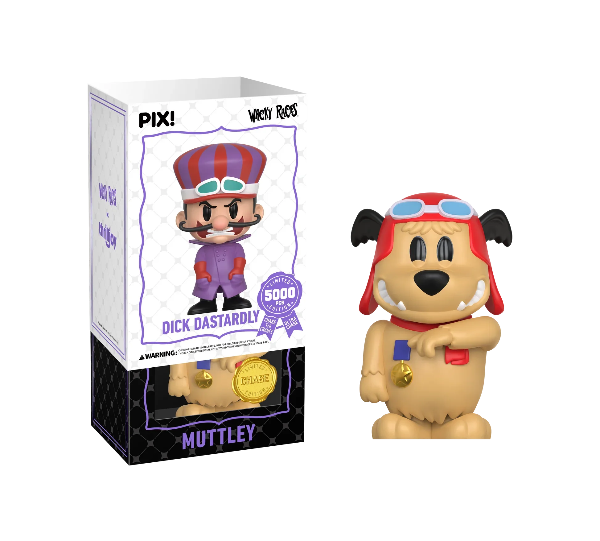[Thrilljoy] Hanna-Barbera's Wacky Races - Dick Dastardly LE5000 PIX Vinyl Figure (1 in 6 Chance at Chase)