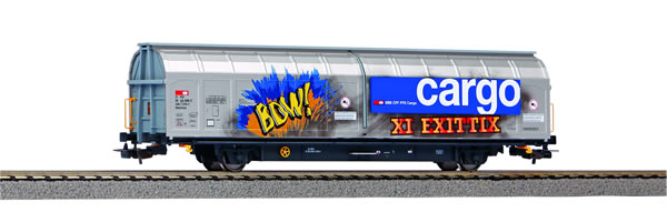 Piko 58985 HO Scale 1/87 Slide Wall Boxcar Hbbillnss w/Graffiti SBB VI