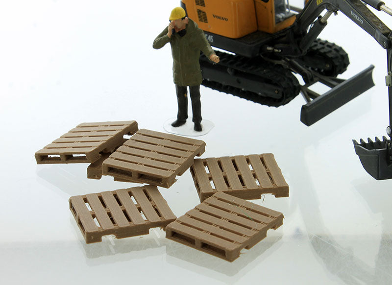 3D To Scale 50-242-WD 1/50 Scale Freight Pallets - Wood Tone 6 Pack