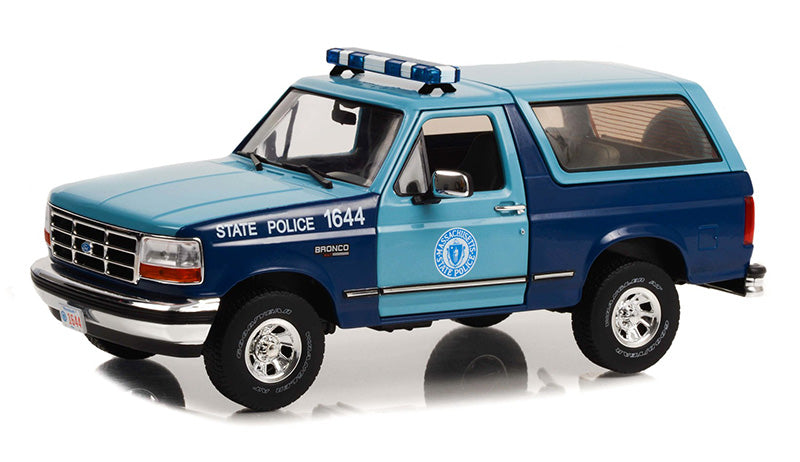 Greenlight 19120 1/18 Scale Massachusetts State Police - 1996 Ford Bronco Xlt