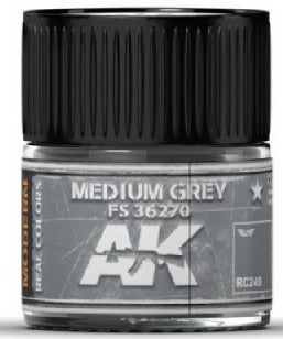 AK Interactive RC249 Real Colors: Medium Grey FS36270 Acrylic Lacquer Paint 10ml Bottle