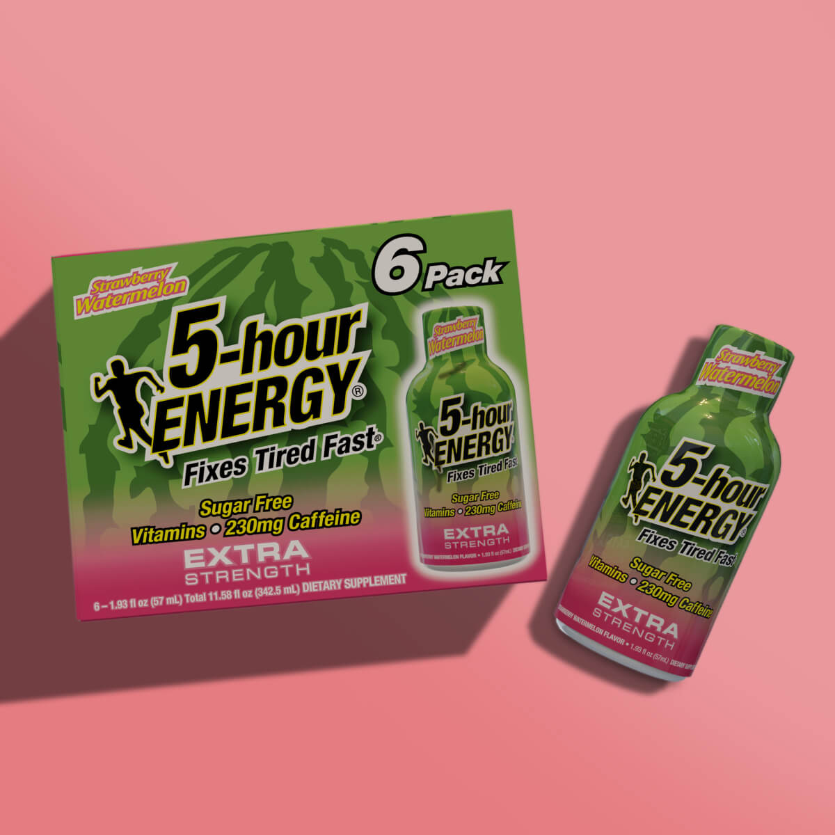 24 Pack 5-hour ENERGY Extra Strength Shots, Strawberry Watermelon Flavor Flavor, 1.93 Fl Oz