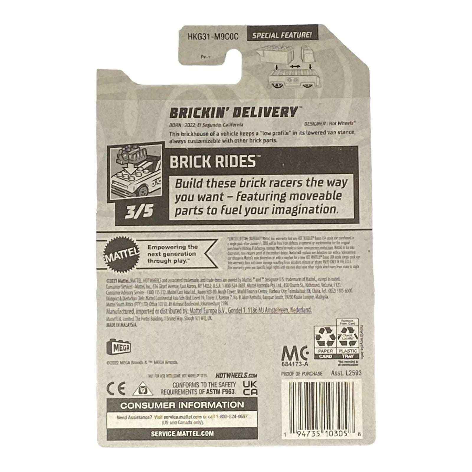 Hot Wheels Brickin' Delivery - Brick Rides Series 3/5